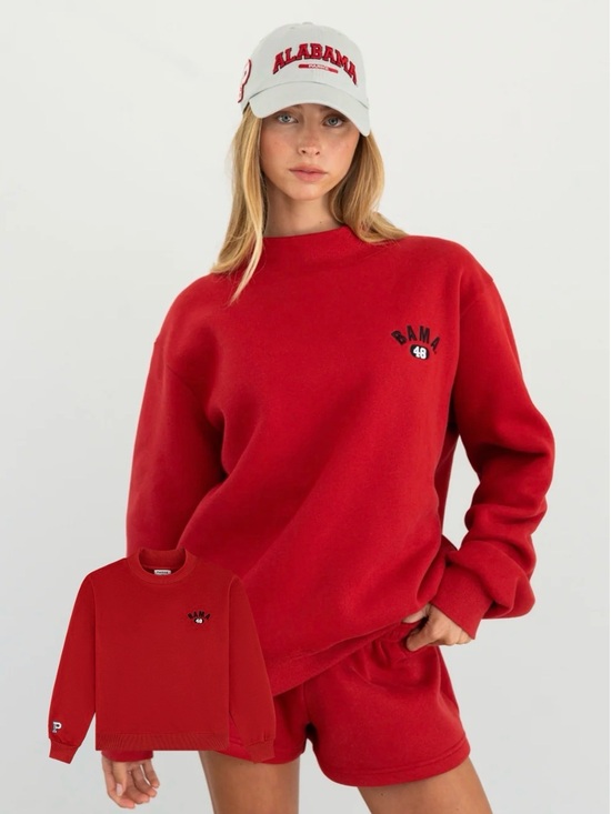 Parke Sweaters - BAMA Red Crewneck Sweatshirt by Unbranded